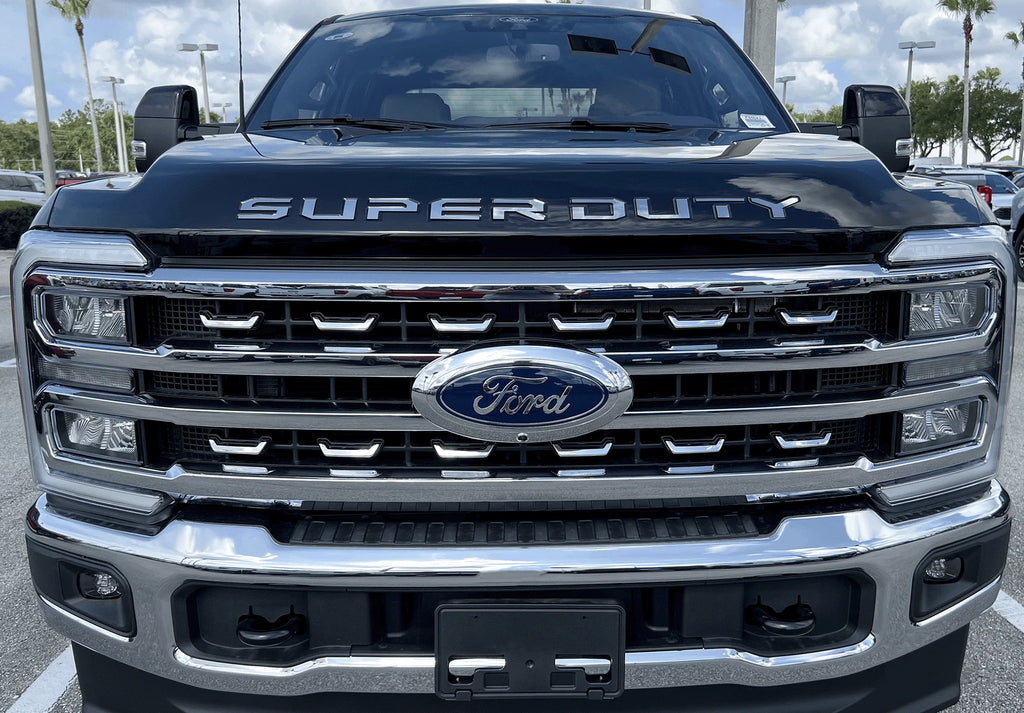 Chrome Hood Inserts Letters OEM Style for 2023–2025 Ford Super Duty