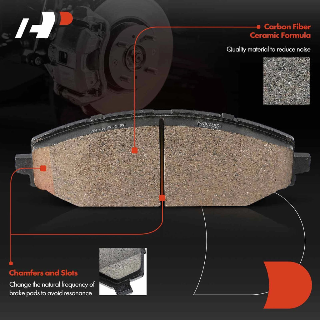 Set of 4 Front Ceramic Brake Pads for Ram 1500 (2019–2022) Jeep Wagoneer (2022)