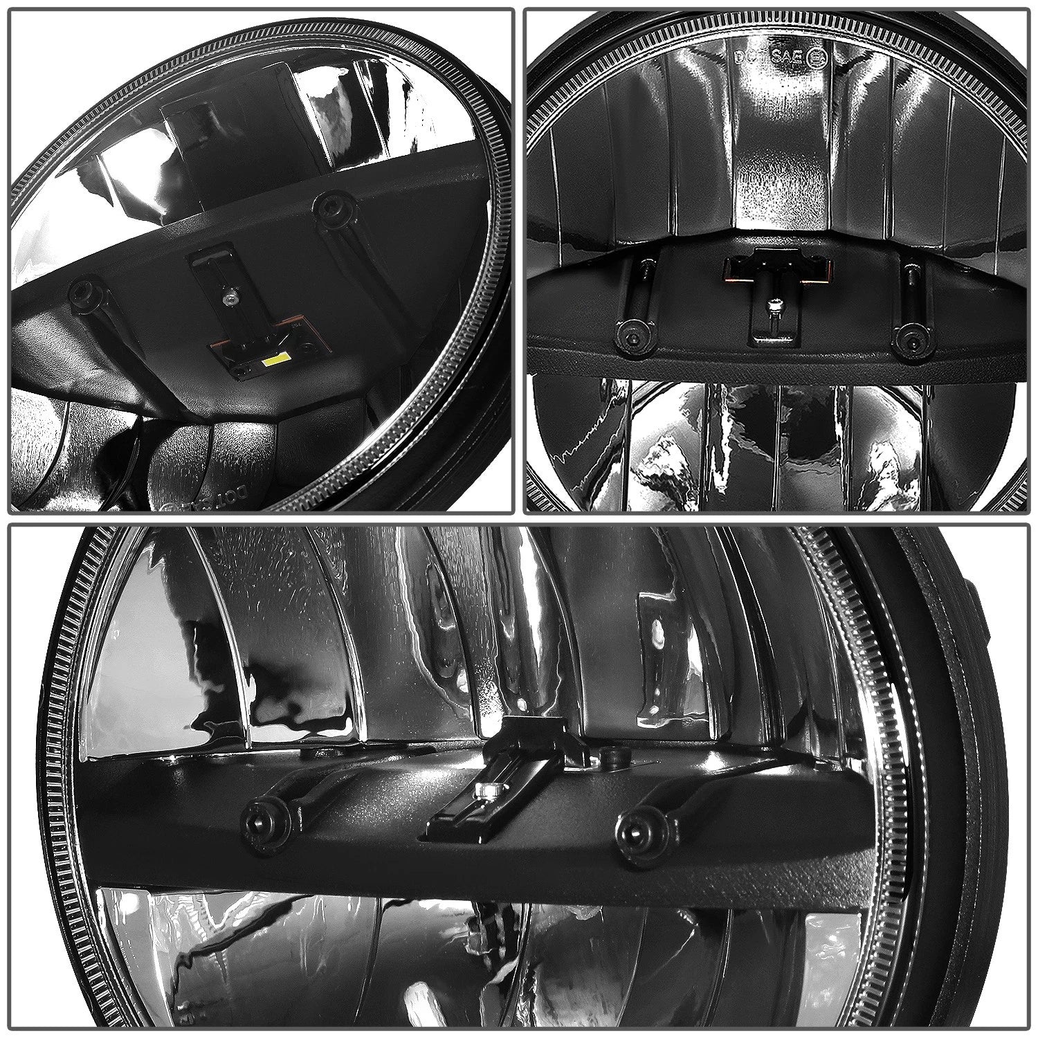 LED Headlights for Jeep Wrangler JK (2007–2018) - Chrome Housing, Clear Lens