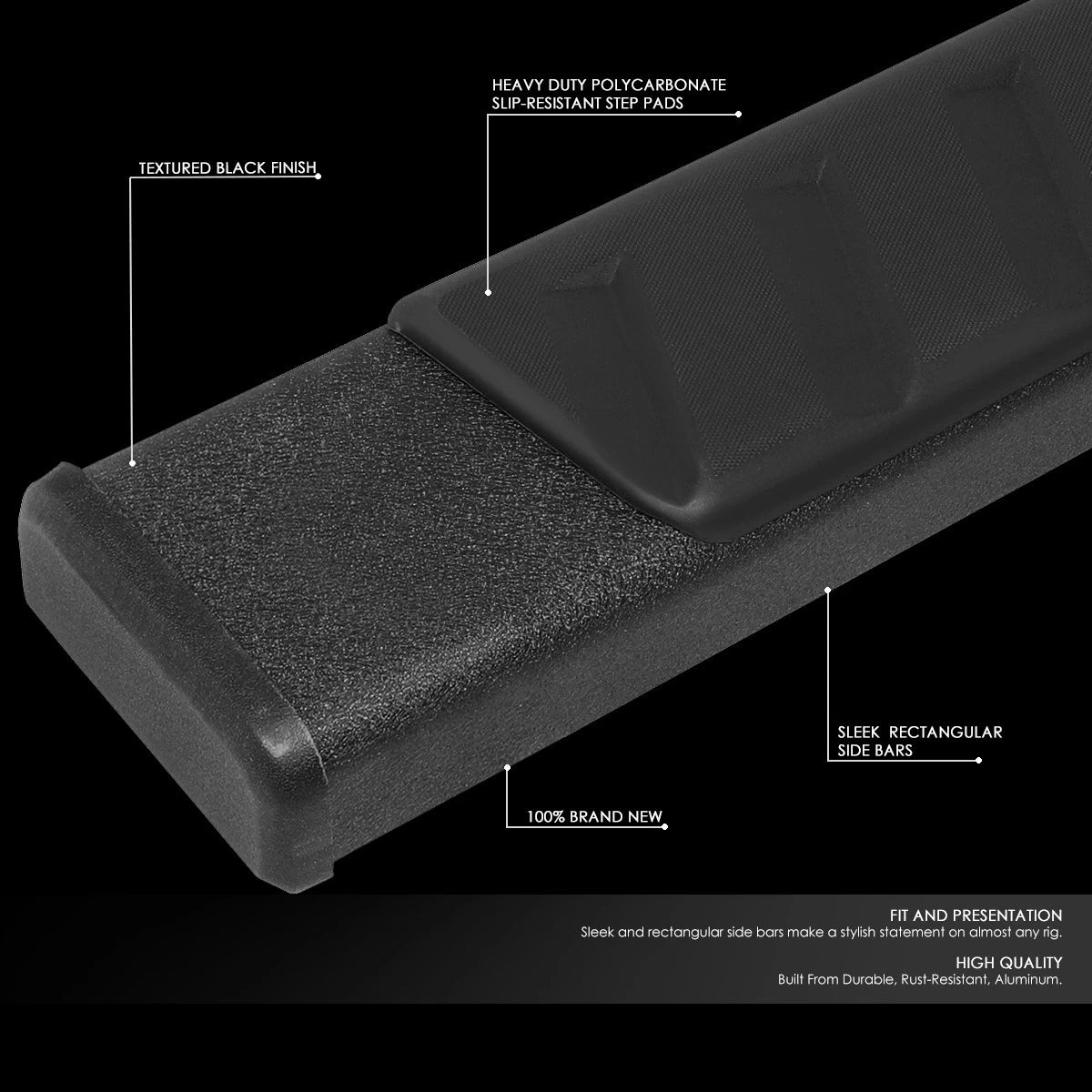 Set of 2 Powdercoated Running Board Step Bars for Chevy Silverado (2019–2022)