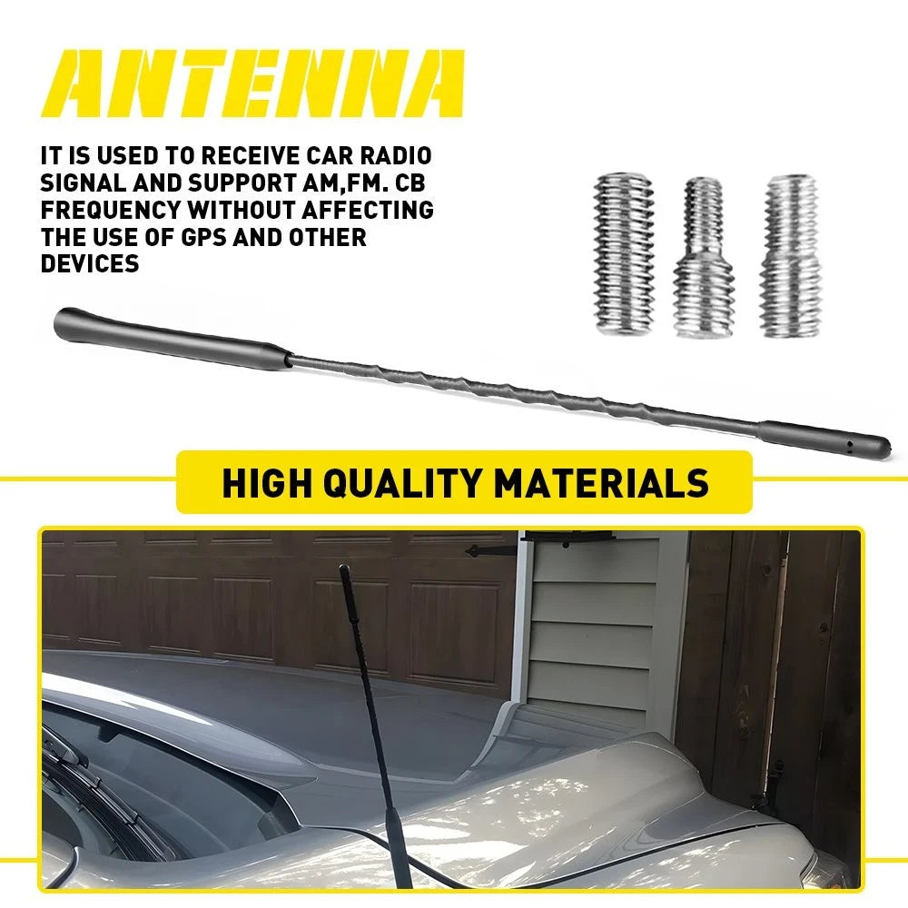 Antenna Mast for Toyota Tacoma (1995–2016) EOA, Black, Power, AM/FM