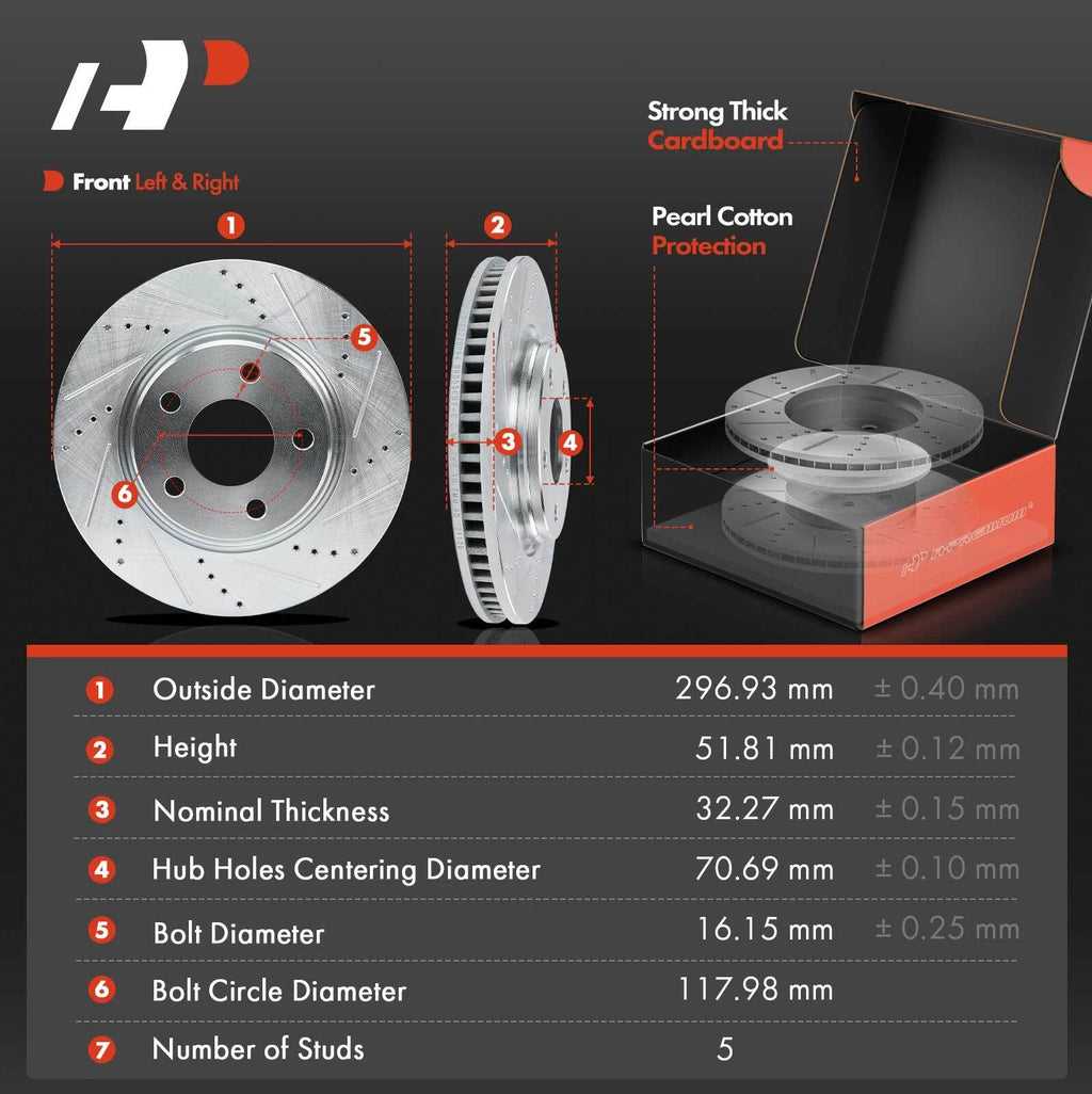 Drilled Brake Rotors & Ceramic Brake Pads for Chevrolet Uplander (2005–2008)