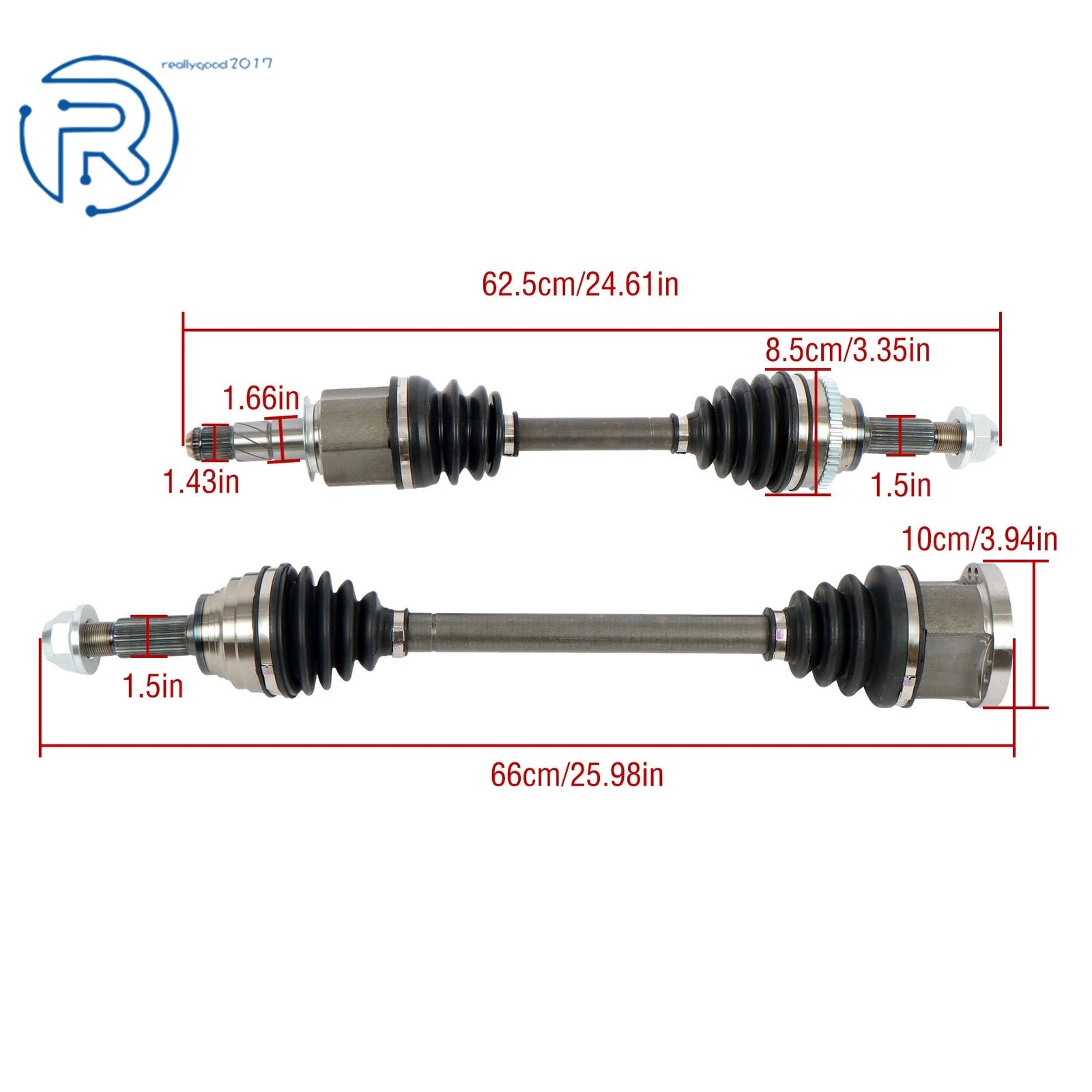 Set of 2 CV Axle Assemblies for Infiniti G37 G35 (2007-2013)