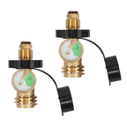 2X Propane Tank Adapter with Gauge for LP Tank Valve to QCC/Type1