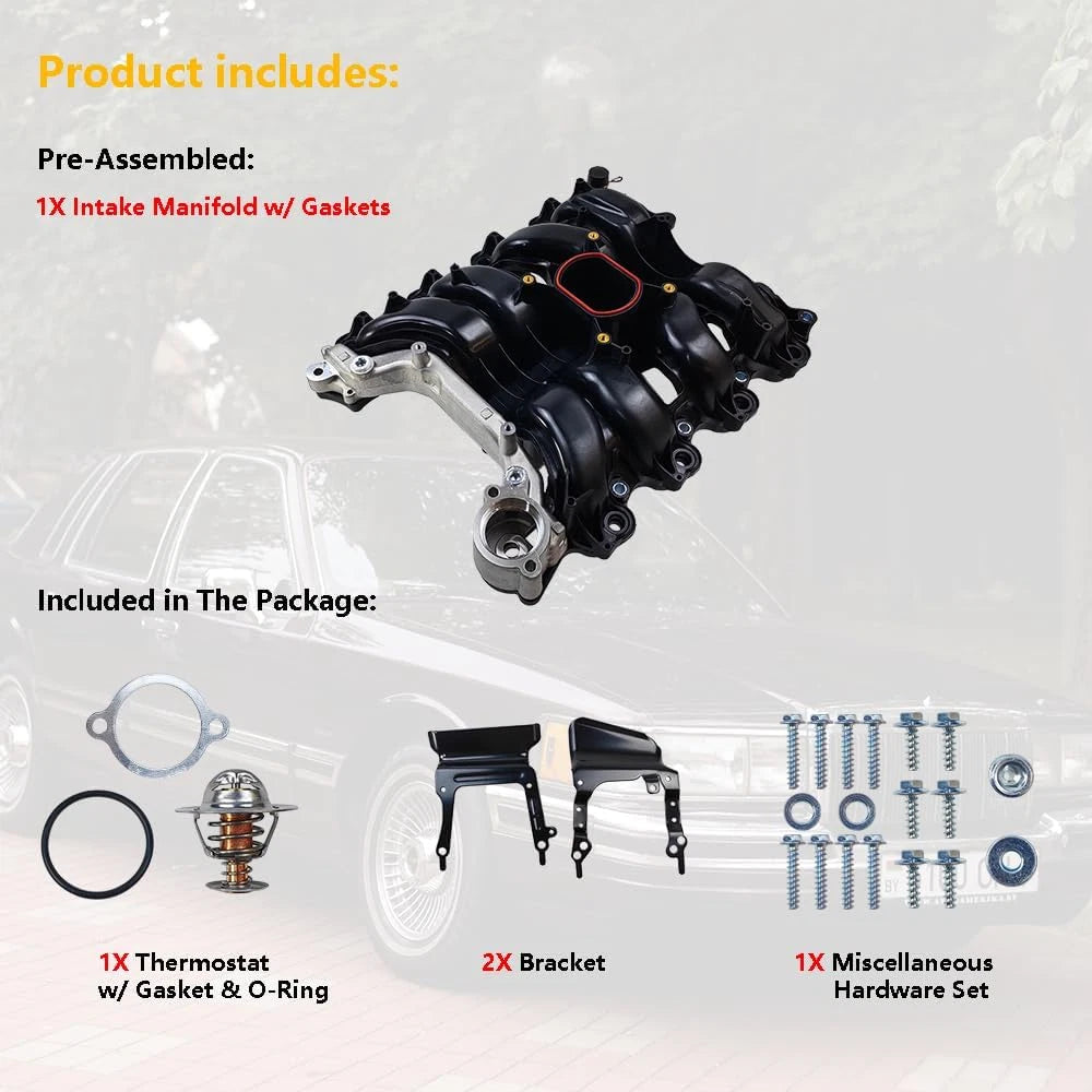 Engine Intake Manifold with Thermostat & Gaskets for Ford Lincoln Mercury (1996-2010)