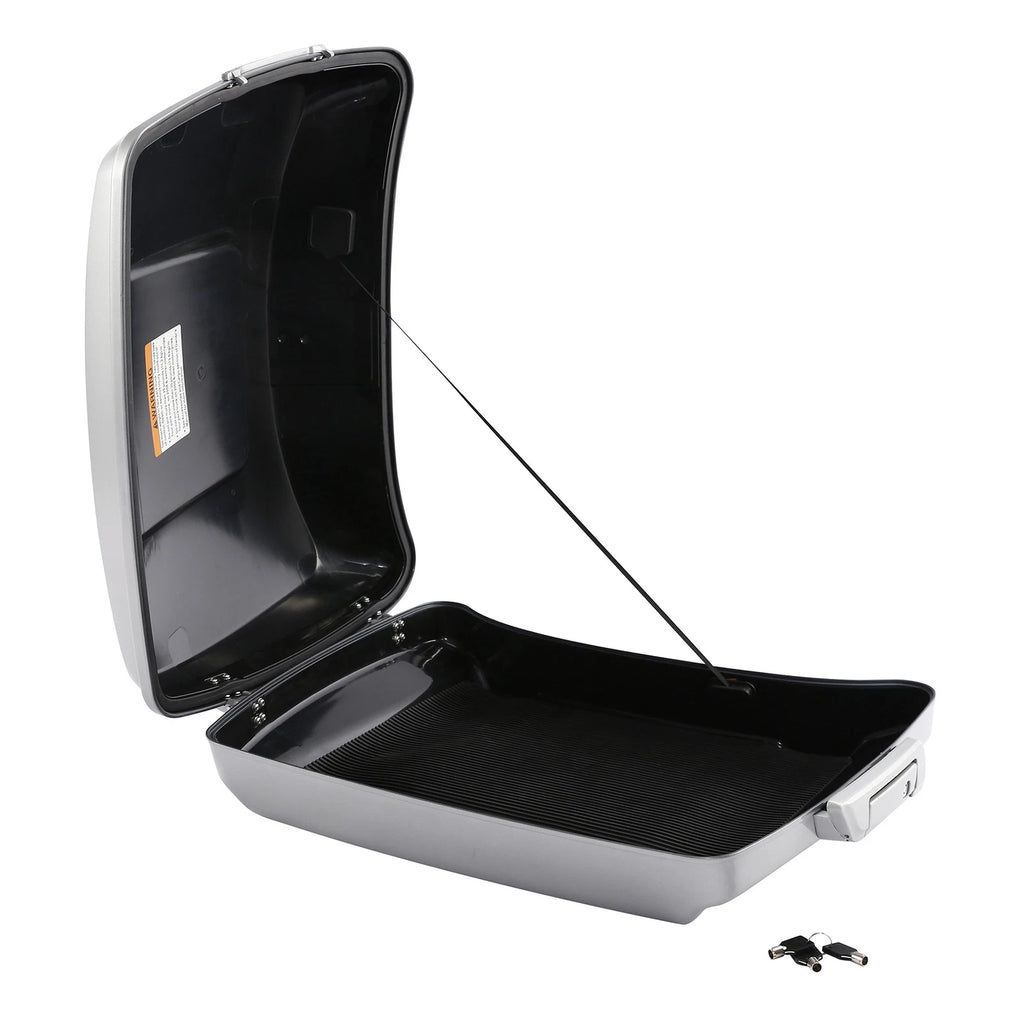 Razor Trunk for Harley Touring (2014–2025) Charred Steel Lightning Silver