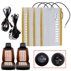 2X Heated Seat Heater Kit for Universal Cars (12V) - Carbon Fiber, Round Switch
