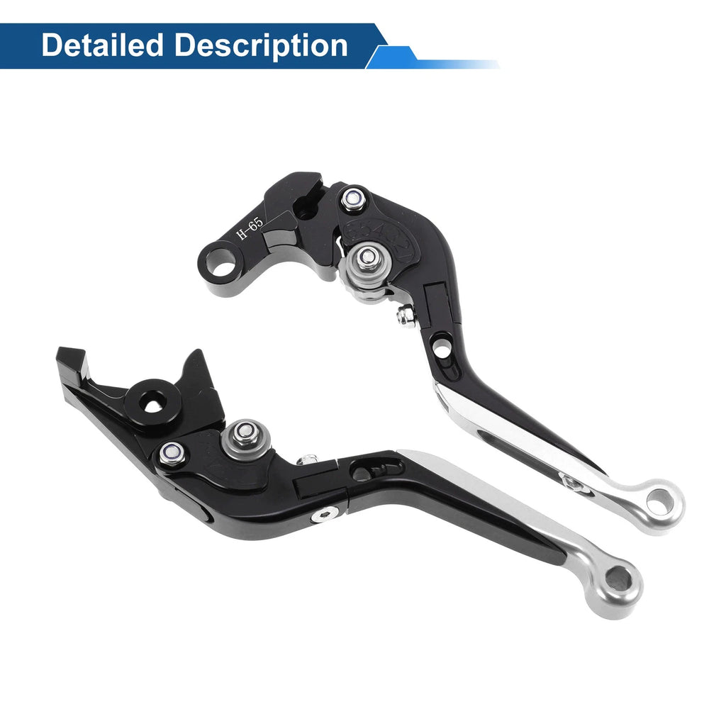 Adjustable Brake Clutch Levers for Honda CBR650R (2019–2023) Black Silver Tone