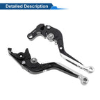 Adjustable Brake Clutch Levers for Honda CBR650R (2019–2023) Black Silver Tone