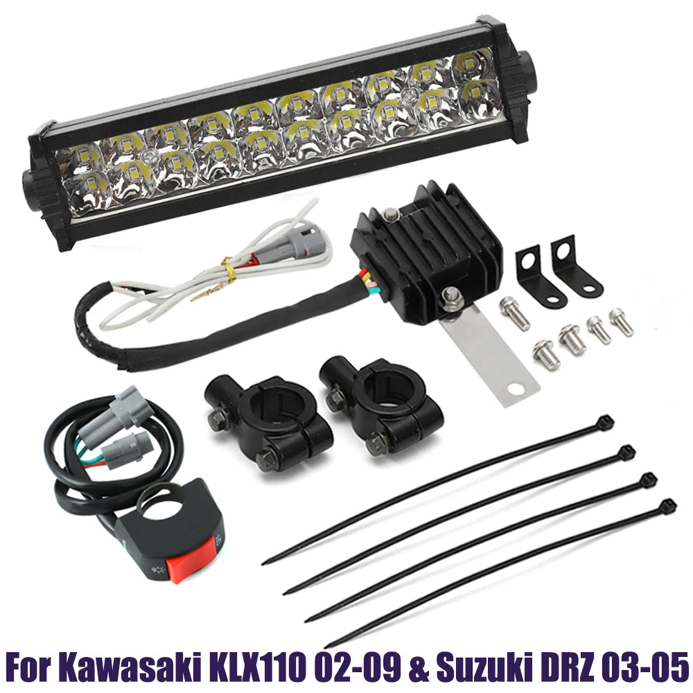 LED Headlight Light Bar for Kawasaki KLX110 (2002–2009) & Suzuki DRZ (2003–2005)