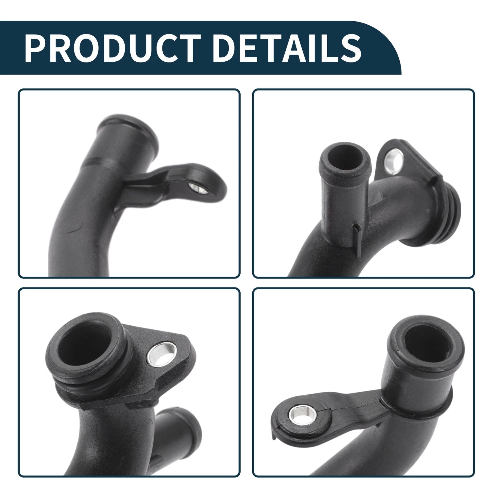 Radiator Hose Coolant Tube for Audi A3 (2008–2017) Plastic Black