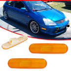 2X Amber Lens Front Bumper Side Marker Lights for Honda Civic Si (2002–2005)