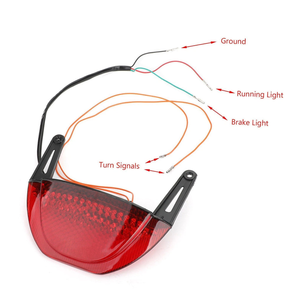 Rear Brake Turn Signals Taillight for Honda CBR 600RR (2007–2012) Red