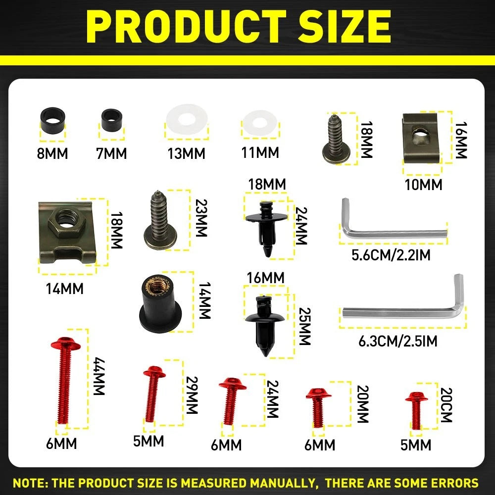 Complete Fairing Bolts Set for Kawasaki Ninja ZX6R ZX-6R (2007–2008)