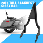 28" Tall Backrest Sissy Bar for Harley Touring Road King Glide (2009–2025)