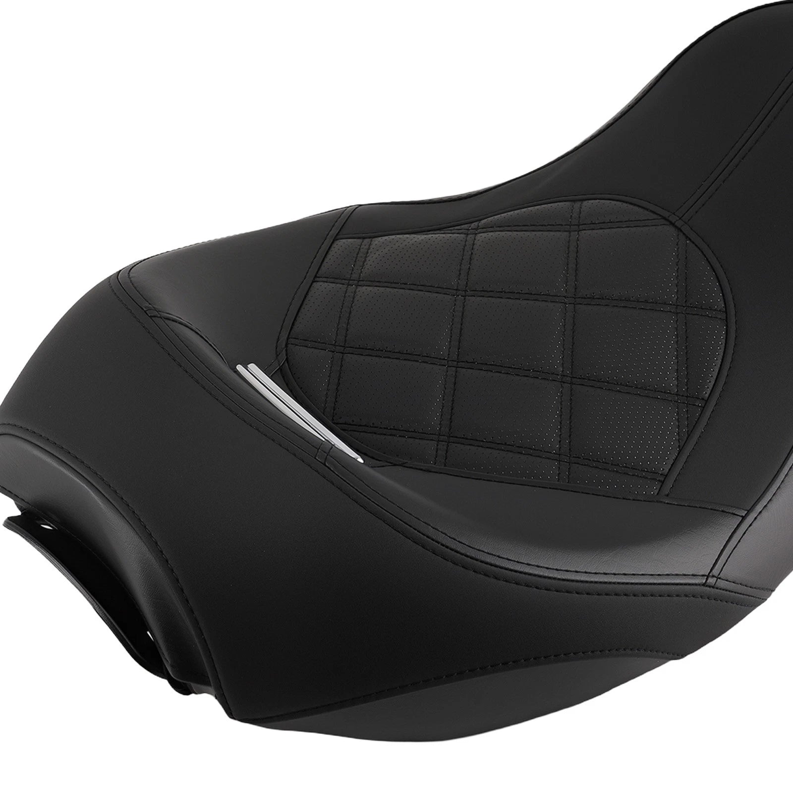 Black Leather Foam Driver Passenger Seat for Harley Touring (2009–Present)
