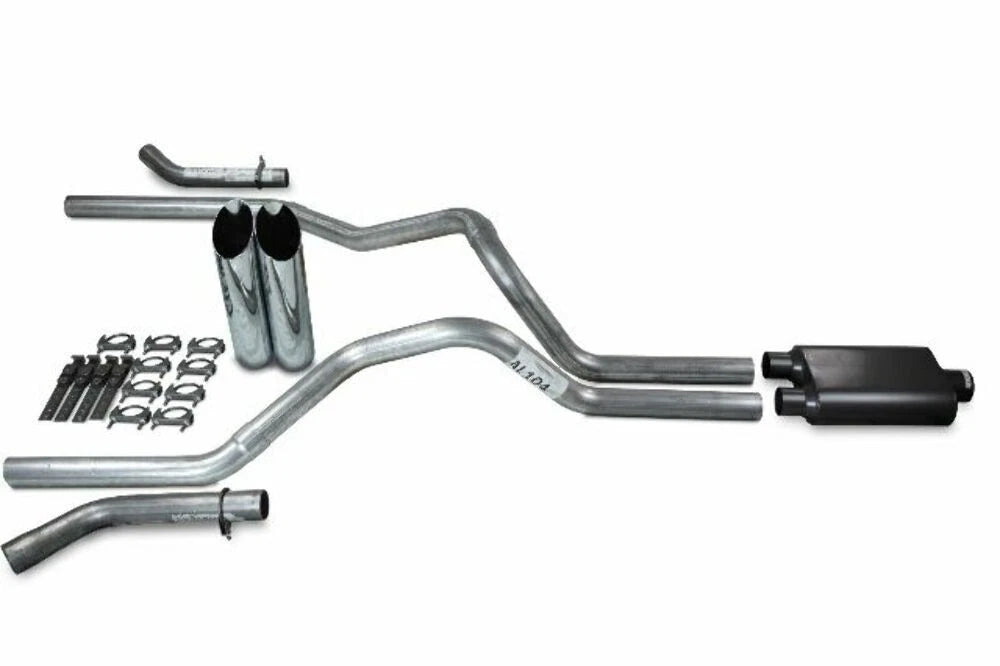 2.5" Dual Exhaust Kit for Dodge Ram 1500 (2019–2025) - 2 Chamber Slash Tips