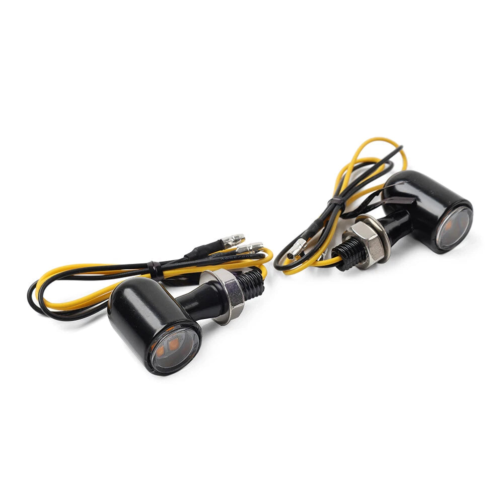 8mm Turn Signal Lights for Bobber Cafe Racer (BLK)