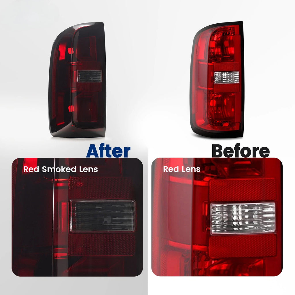 Halogen Tail Lights Pair for Chevy Colorado (2015–2022) Red Smoked Lens