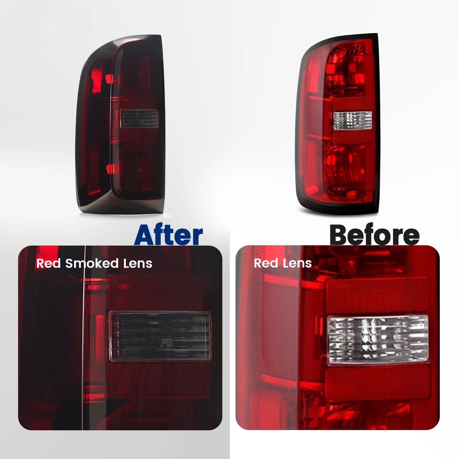 Halogen Tail Lights Pair for Chevy Colorado (2015–2022) Red Smoked Lens
