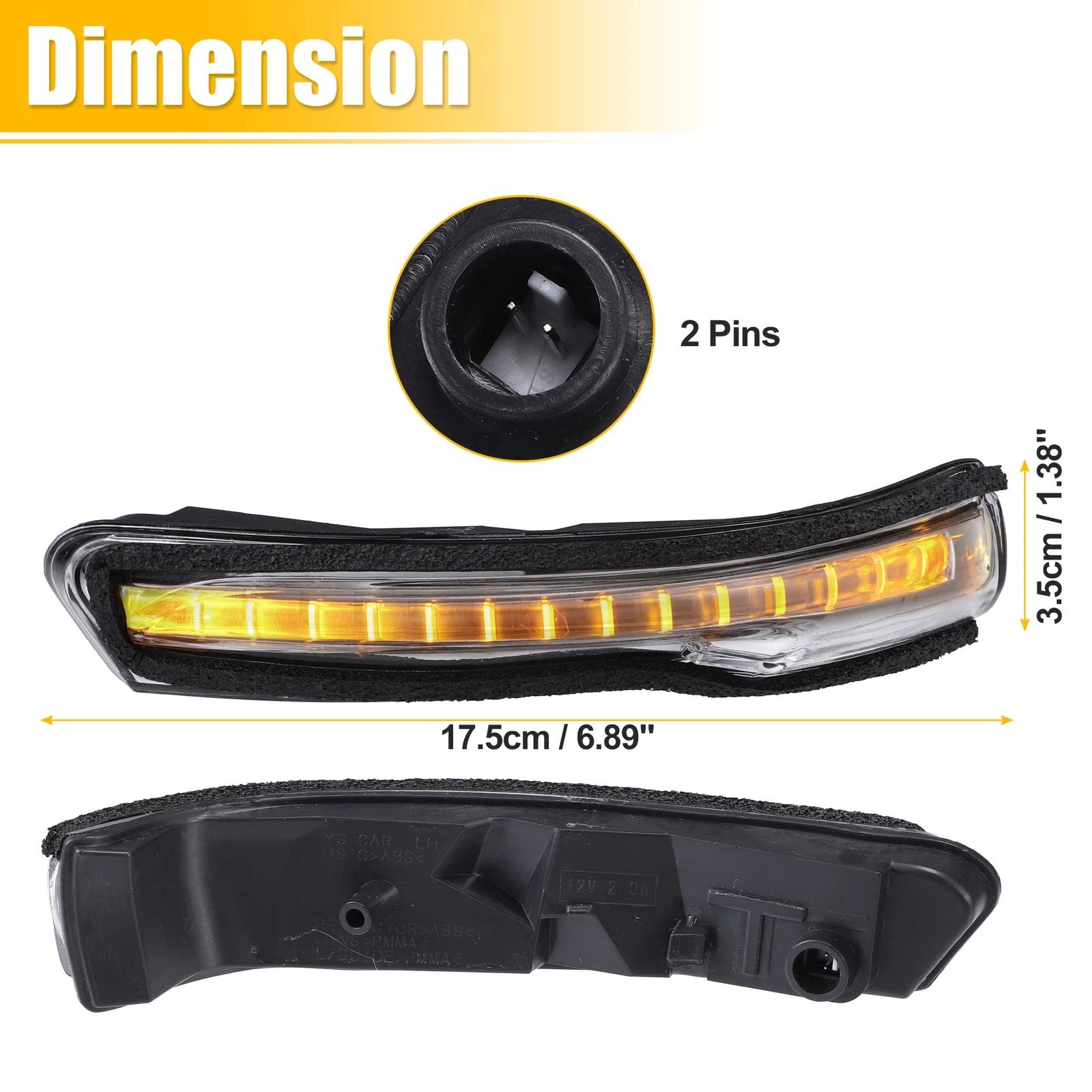 Pair LED Side Mirror Turn Signal Light for Kia Forte Forte5 (2014–2018)