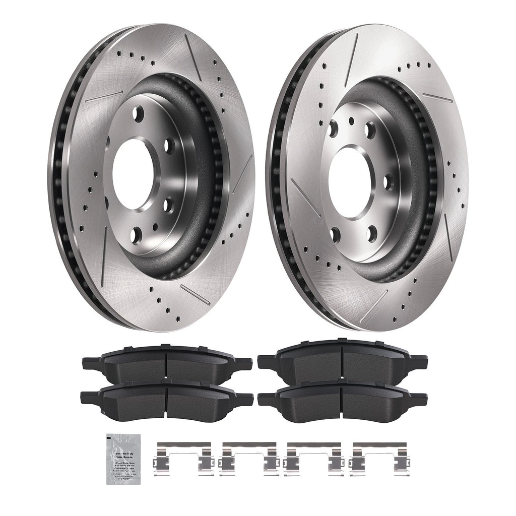 Front Brake Rotors and Pads Kit for Chevrolet Traverse (2009–2017) GMC Acadia (2007–2016)