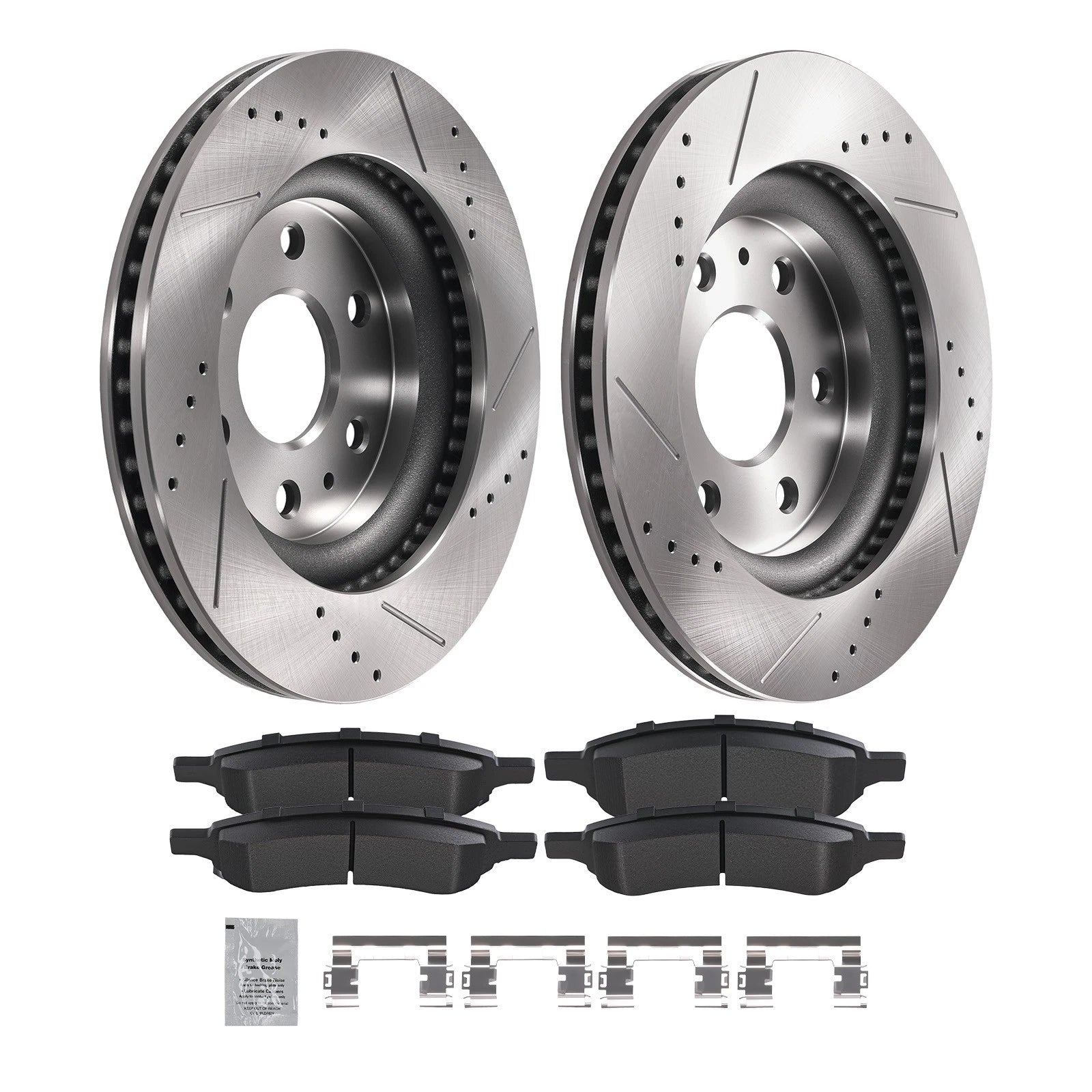 Front Brake Rotors and Pads Kit for Chevrolet Traverse (2009–2017) GMC Acadia (2007–2016)