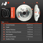 Rear Drilled Brake Rotors for Subaru Forester (2019–2021)