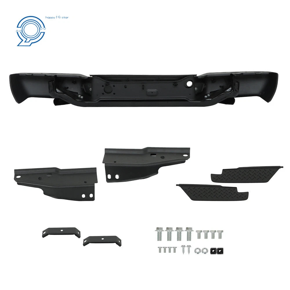Black Steel Rear Bumper for GMC Canyon, Chevrolet Colorado (2004–2007)