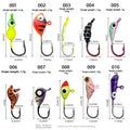 53 Pieces Glow in the Dark Jig Hooks Set for Ice Fishing