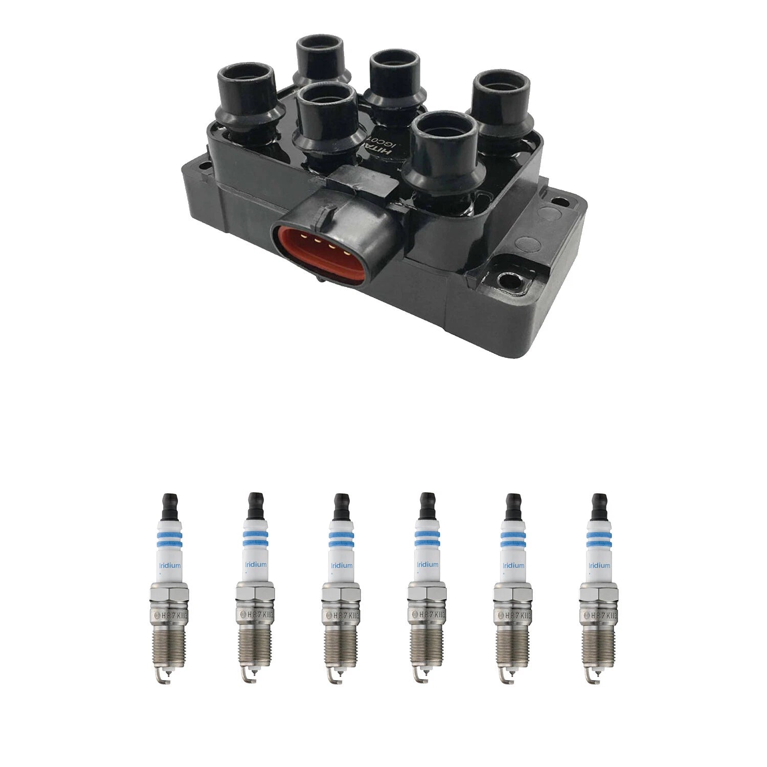 Set of 6 Hitachi Ignition Coils & Bosch Iridium Spark Plugs for Ford Ranger (2001–2011)