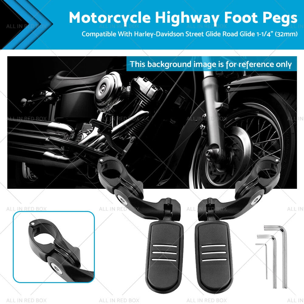 Highway Foot Pegs for Harley Street Glide Road Glide (1-1/4")