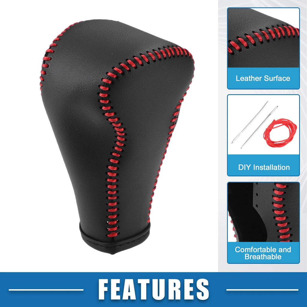 Gear Shifting Knob Cover Trim for Nissan Versa (2013–2016) Black Red