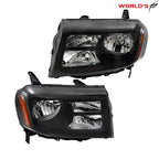 Set of 2 Halogen Headlights for Honda Pilot (2012–2015) Black Housing