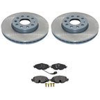 Set of 2 DuraGo Front Rotors & TRW Pro Low-Metallic Pads for A3 Golf Jetta