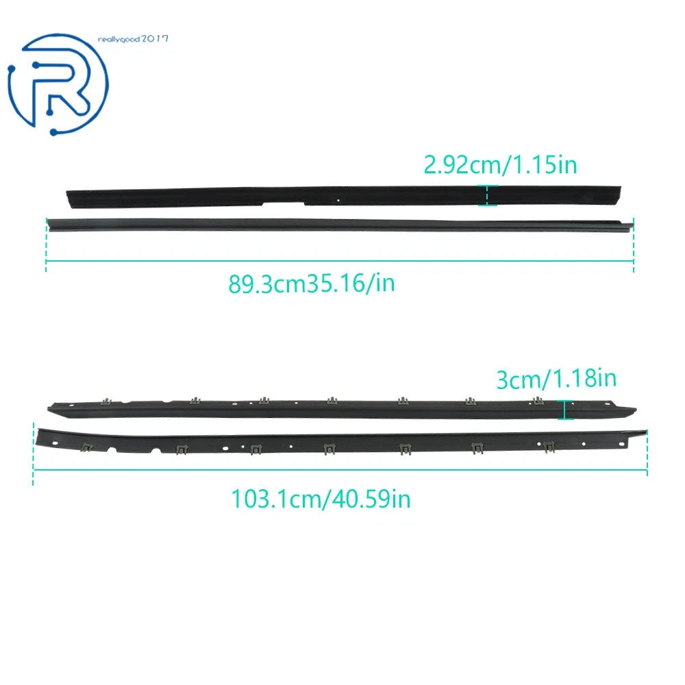 Set of 4 Window Sweep Weatherstrip Felt Seal Kit for Chevy Corvette (1984–1989)
