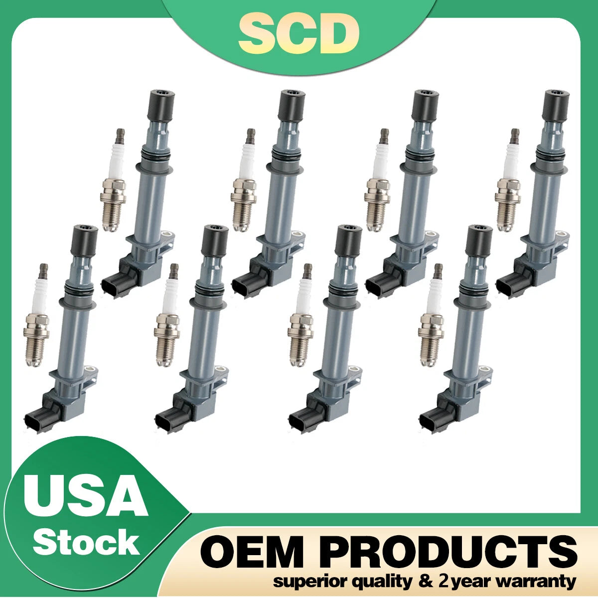 8X Ignition Coil & Spark Plug for Jeep Liberty (1999–2009) Mitsubishi Dodge Nitro UF270