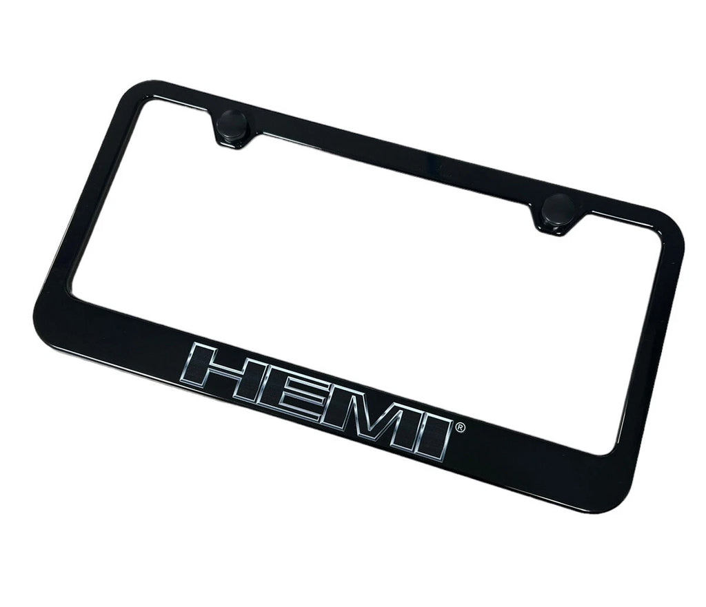 License Plate Frame Black Plastic for Dodge Charger Challenger (2015–2023)