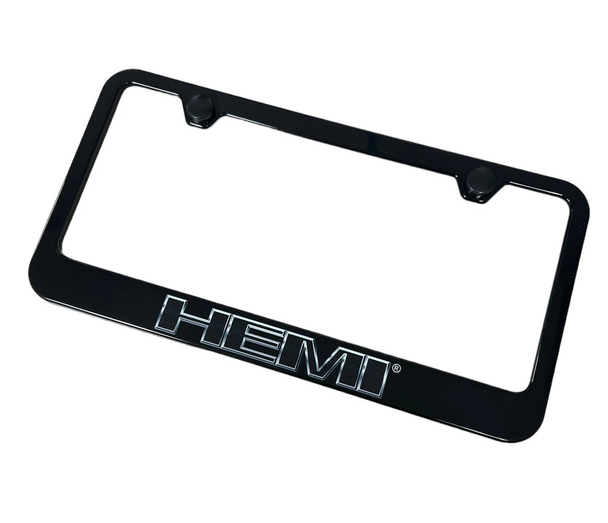 License Plate Frame Black Plastic for Dodge Charger Challenger (2015–2023)