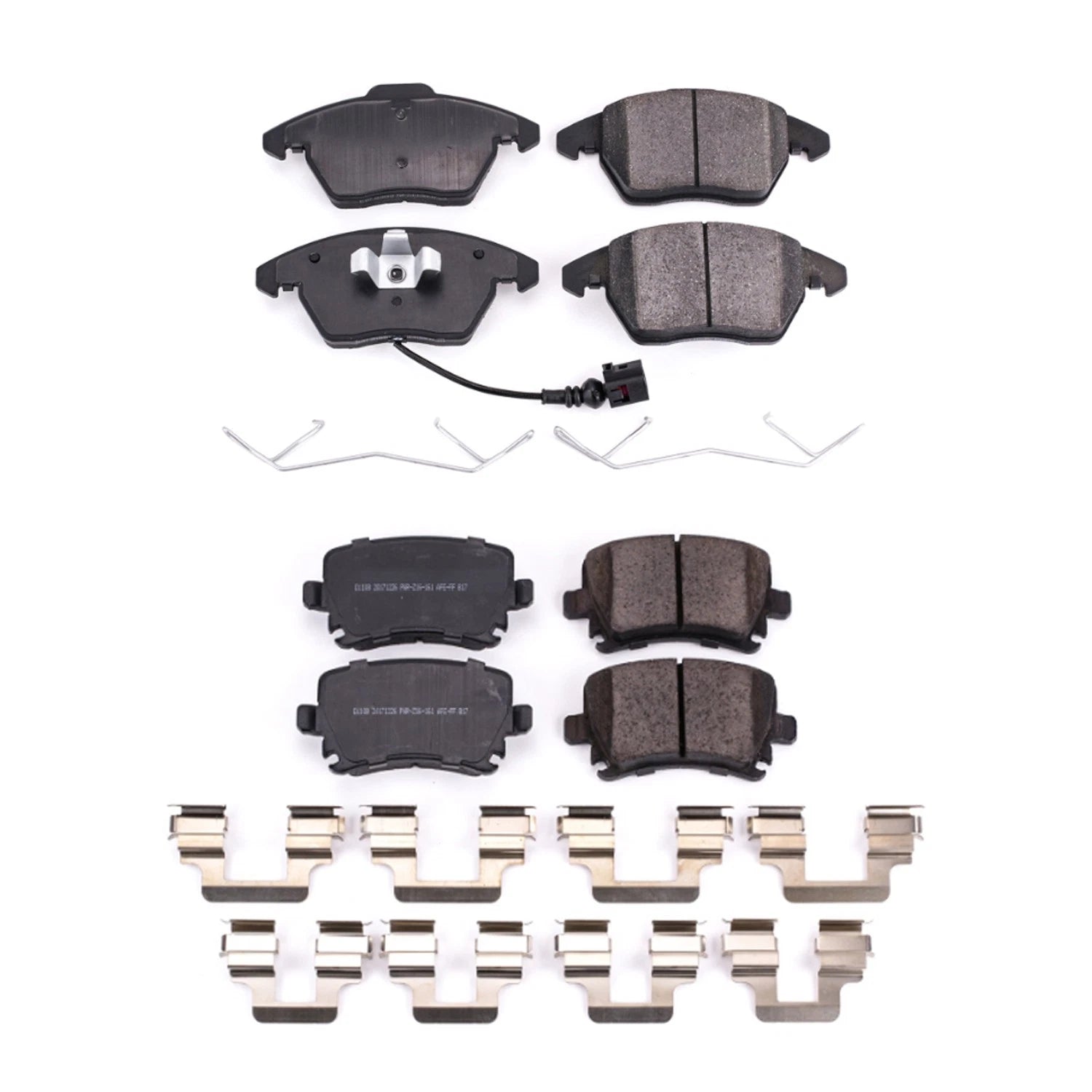 PowerStop Front & Rear Carbon Fiber Ceramic Brake Pads Kit for Audi A3, Eos, Jetta (2006–2018)