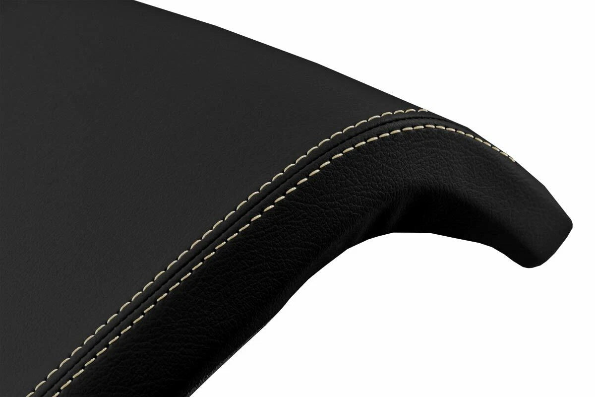 Leather Console Lid Armrest Cover for Lincoln Navigator (2007–2017) Beige Stitch