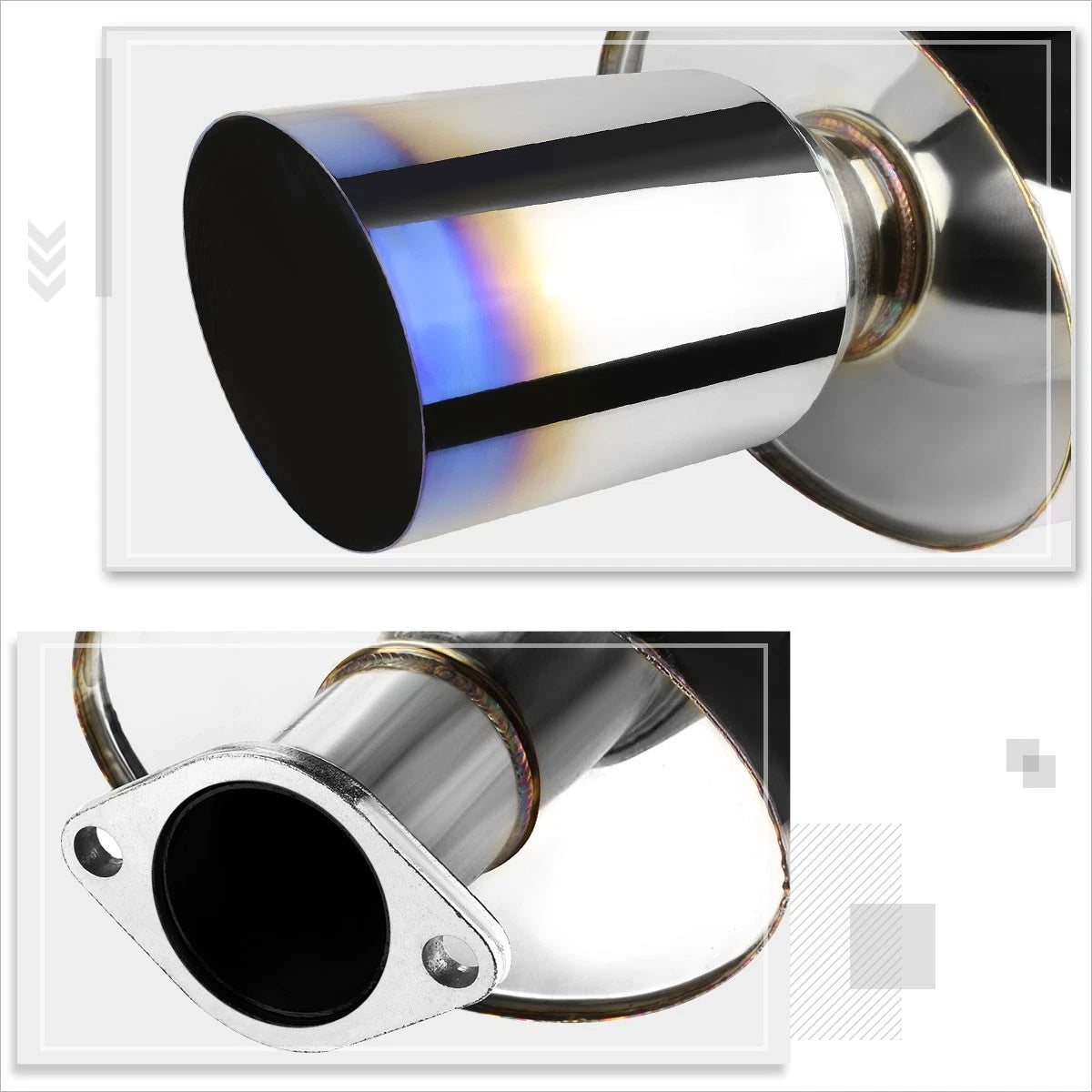 4" Burnt Tip Catback Exhaust Muffler for Mitsubishi Eclipse (2006–2009)