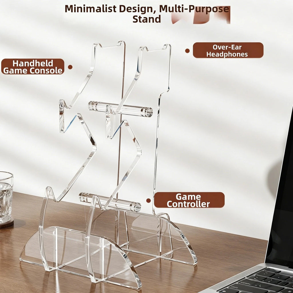 Acrylic Headphone Stand for Gaming Headsets (10.4x10.4x23.5cm)
