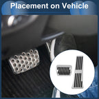 2Pcs Accelerator Pedal Covers for Ford Explorer (2020–2023) Silver Tone