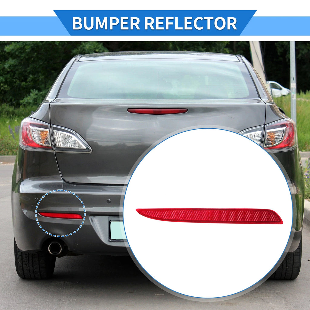 Rear Bumper Reflector No.BBP2515M0A for Mazda 3 BL (2010–2013) Red