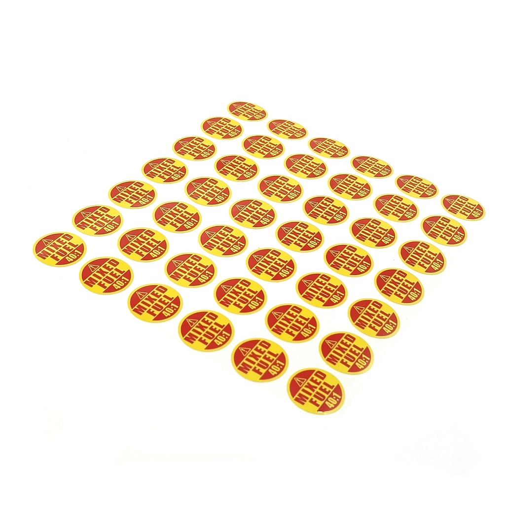 Mixed Fuel 40:1 Sticker for Automotive Use