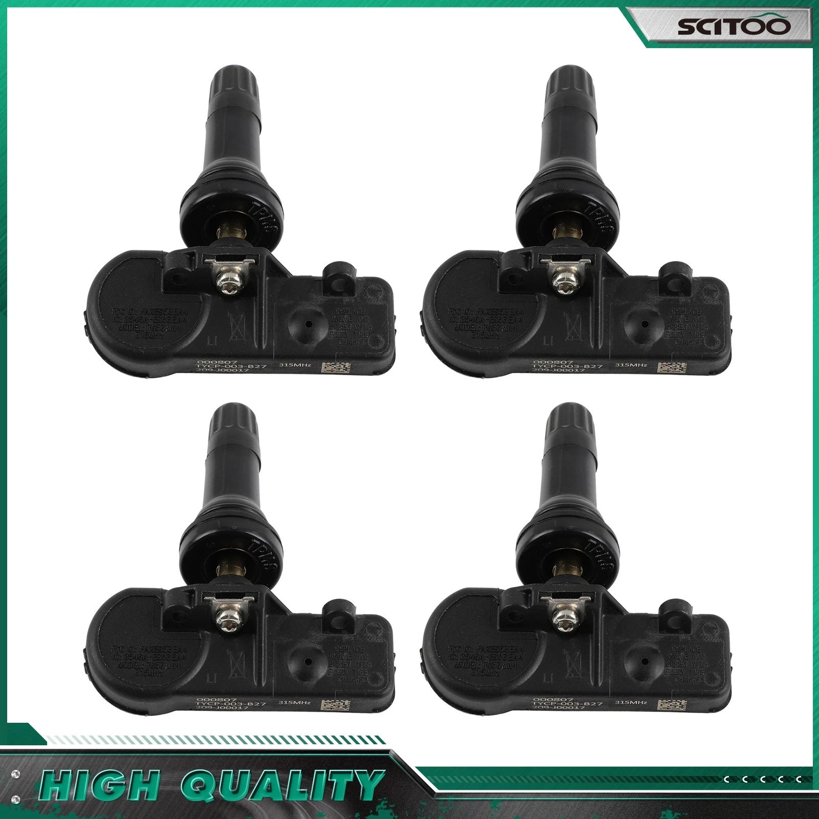 Set of 4 TPMS Tire Pressure Sensors for Ford Mustang Fusion (2007–2009) 6F2Z-1A189A
