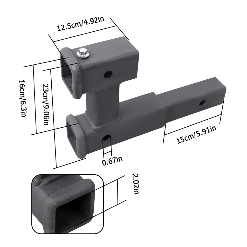 2 Inch Dual Ball Hitch Adapter for Towing (5000LB Capacity)