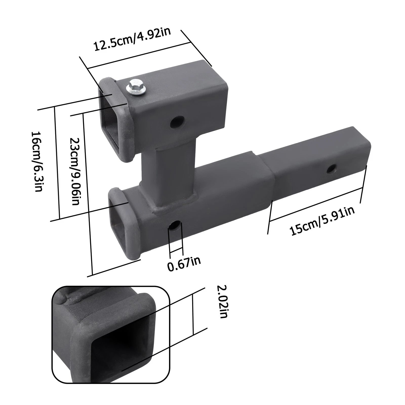 2 Inch Dual Ball Hitch Adapter for Towing (5000LB Capacity)