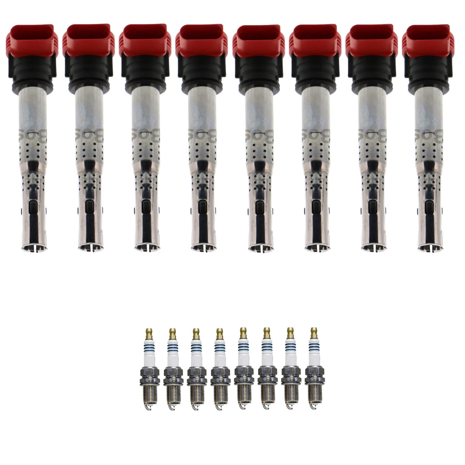 Set of 8 Ignition Coils & Iridium Spark Plugs for Audi R8, S5 & Volvo XC90